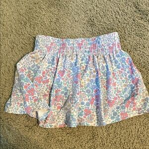 Tommy Bahama Floral Smocked Waist Skirt - Pink, Blue, Yellow, Green on White